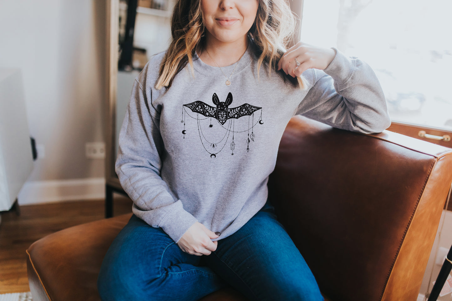 Celestial Bat Crewneck Sweatshirt