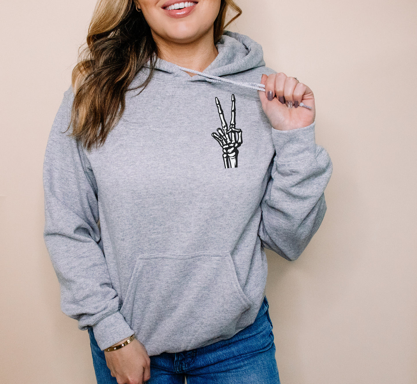 Skelly Peace Sign Hoodie